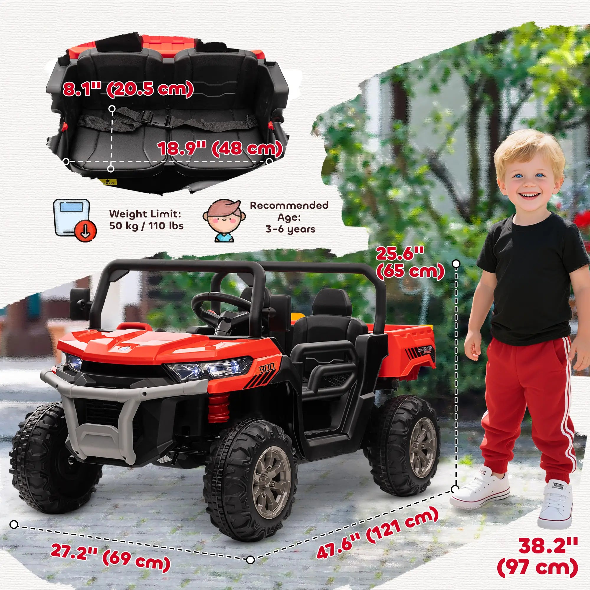 12V Ride On Car, Electric Bucket, Two-Seater, Shovel, Remote Control, Red Electric Toy Cars at Gallery Canada