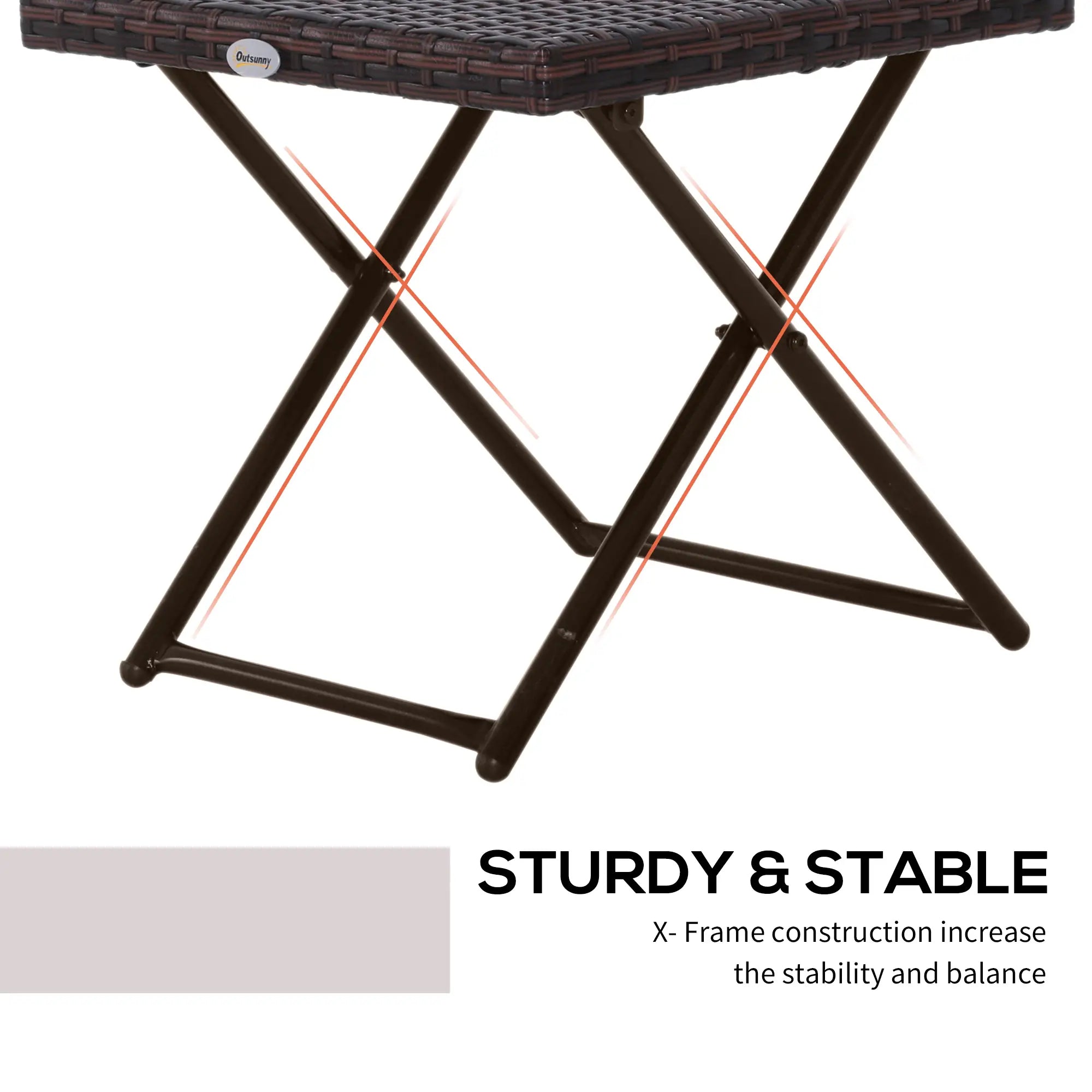 Outdoor PE Rattan Coffee Table, 15.75