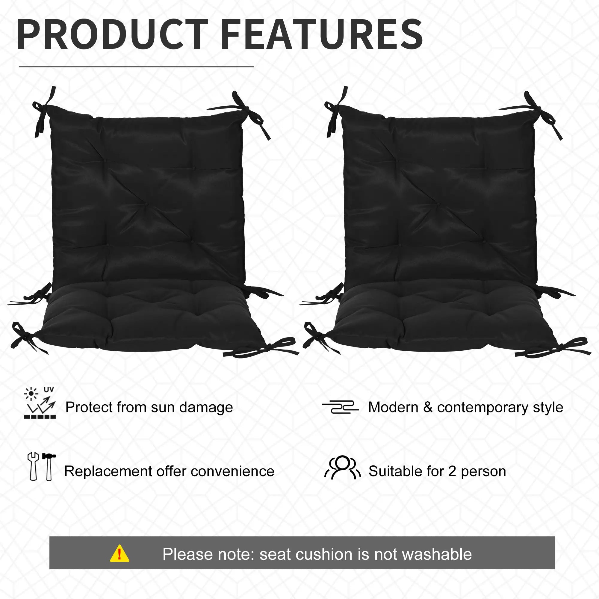 Patio Chair Cushions Set of 2, 39