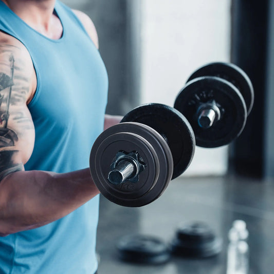 4 Piece Dumbbell Weight Plates Set, 2 x 11lbs and 2 x 22lbs, Black Dumbbells & Barbells Black at Gallery Canada