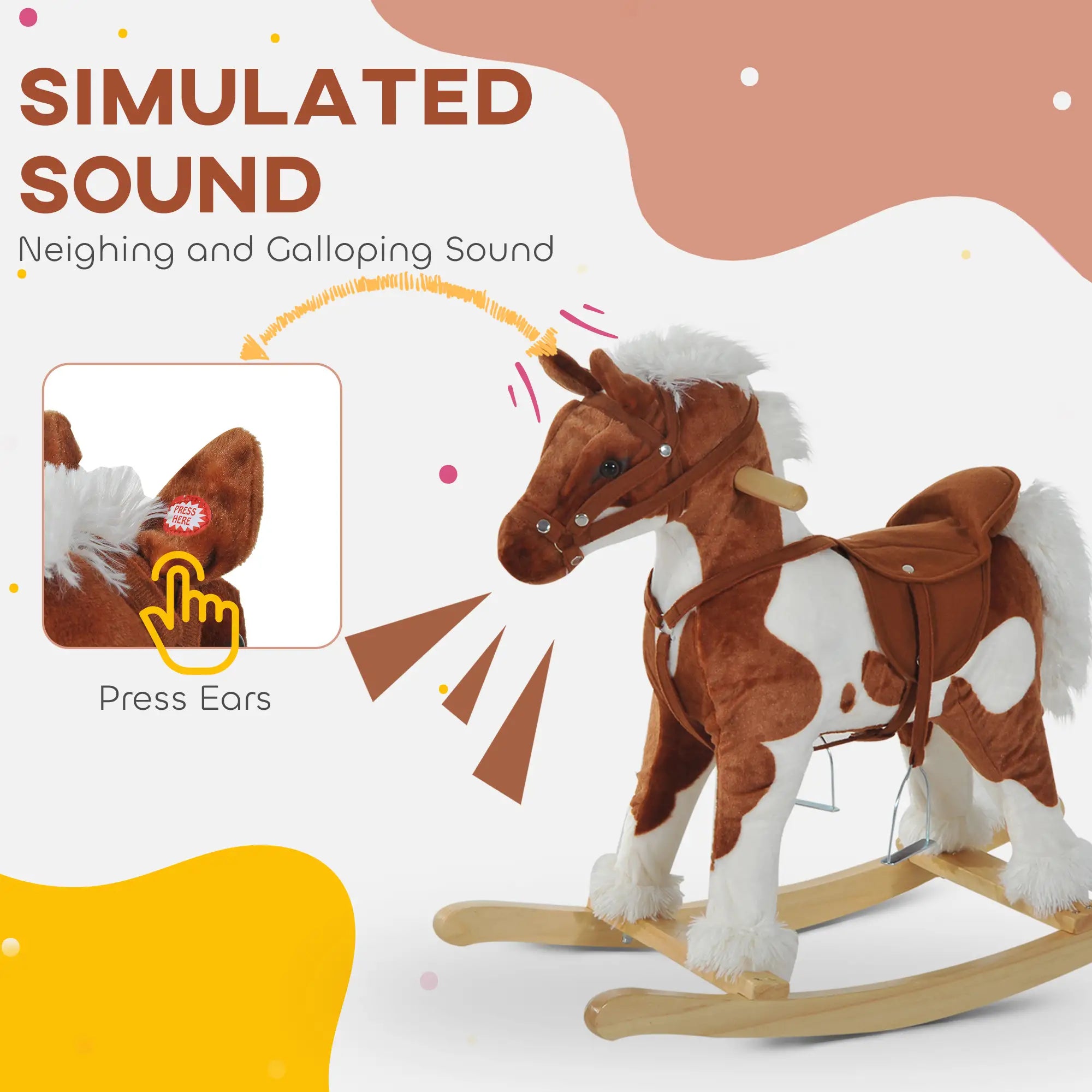 Kids Rocking Horse Ride-On Toy, Nursery Rhyme Music, Light Rocking Horses at Gallery Canada