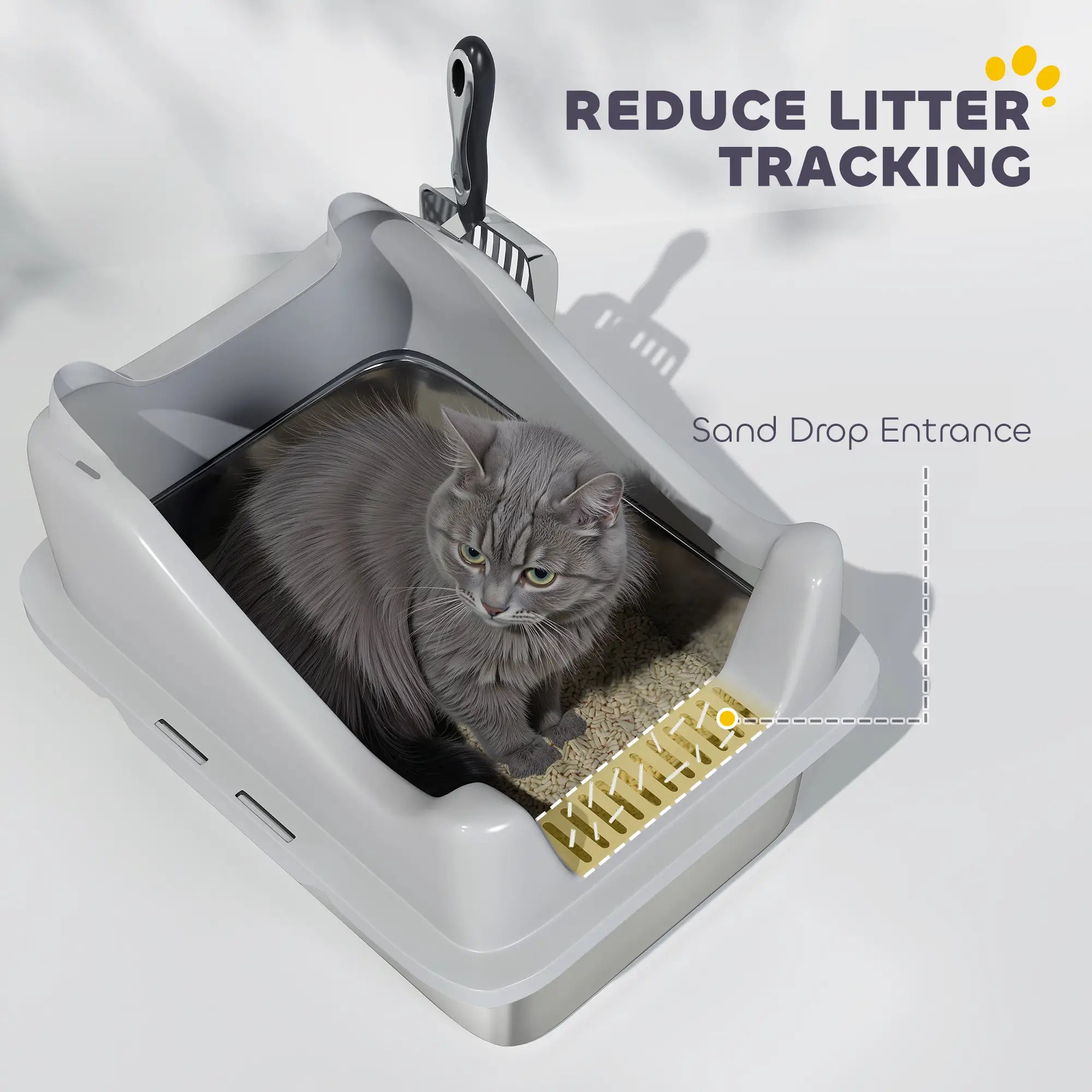Stainless Steel Cat Litter Box, 17