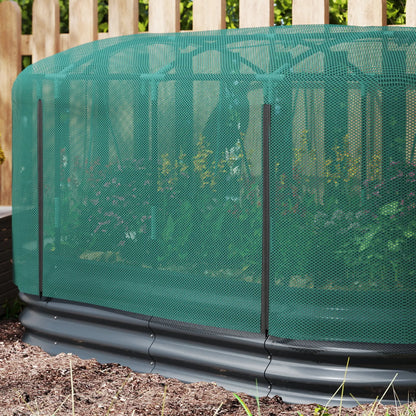 6' x 3' Galvanized Raised Garden Bed, Crop Cage Net Cover, Watering System, Dark Grey Raised Garden Beds at Gallery Canada