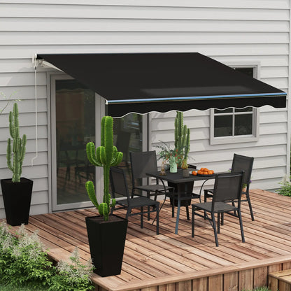 Electric Retractable Awning 10' x 8' With Remote, UV Protection, Black Deck Awnings at Gallery Canada