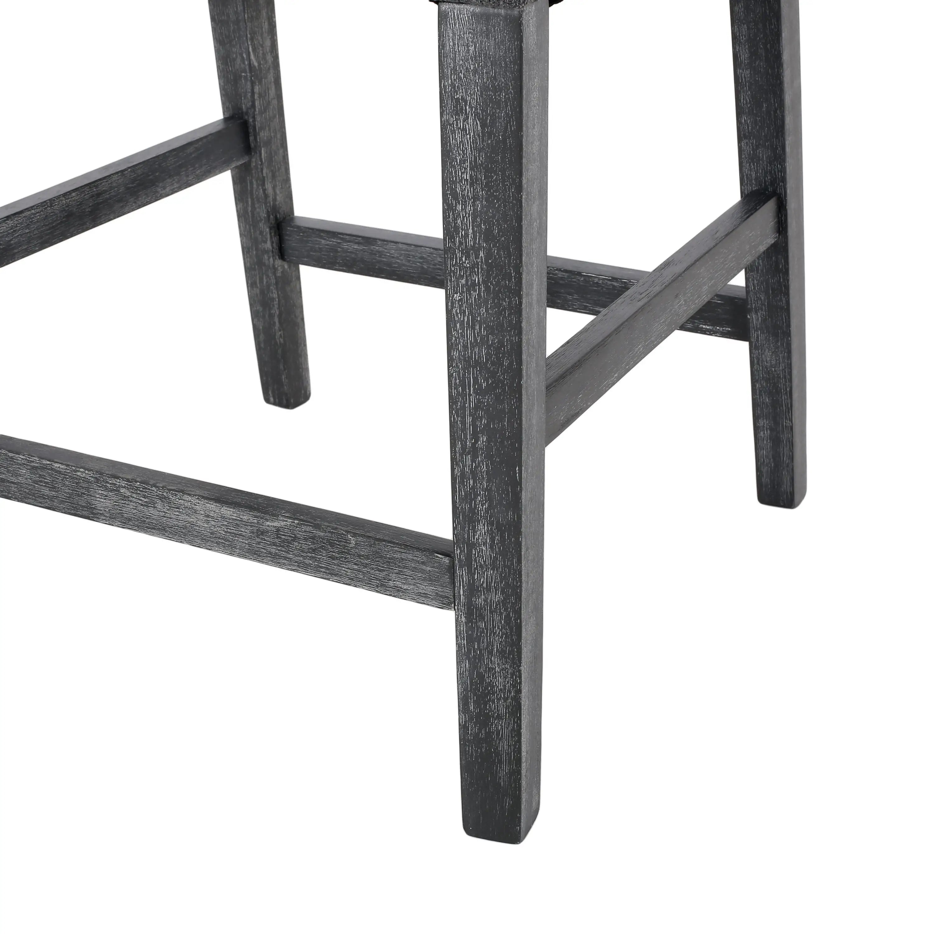 Upholstered Counter Stools, Rubberwood Frame, 24×23×39.5 inch, Charcoal Bar Stools at Gallery Canada