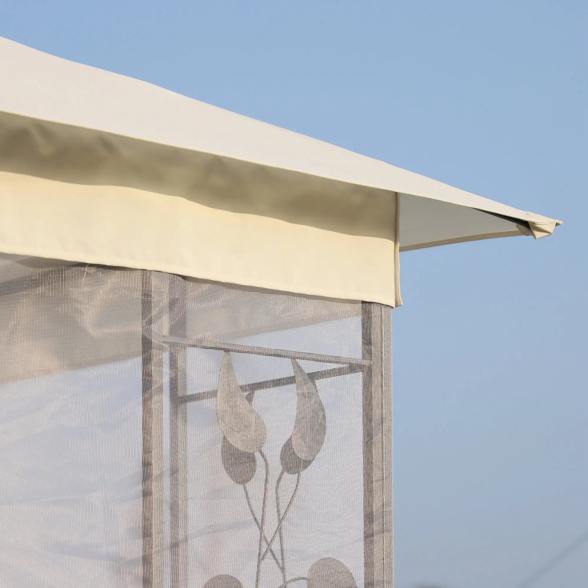10'x10' Steel Patio Gazebo, Soft-Top, 2-Tier Polyester Roof, White Gazebos at Gallery Canada