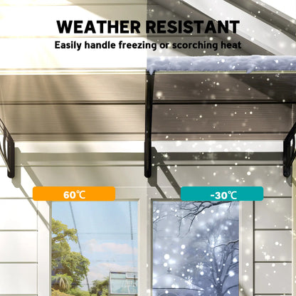 Polycarbonate Window Awning, 40" x 80", UV Rain Snow Protection, Brown Door Awnings at Gallery Canada