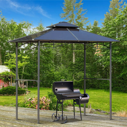 8' x 5' Hardtop Grill Gazebo, Aluminum BBQ Canopy, Outdoor With Side Shelves BBQ Grill Gazebos at Gallery Canada