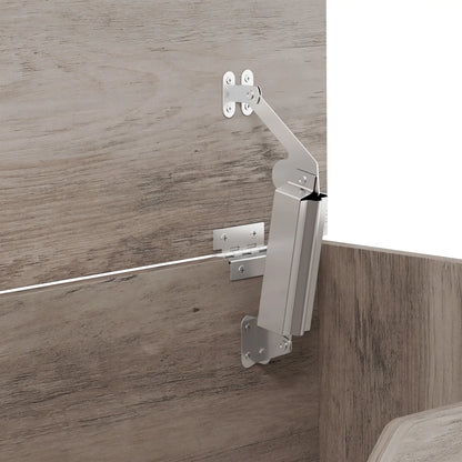Storage Chest with Safety Hinges, Grey Wood Grain, 39.4 Inches, Grey Storage Cabinets at Gallery Canada