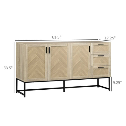 Buffet Cabinet, Coffee Bar with Drawers, Adjustable Shelves, Oak Bar Cabinets at Gallery Canada