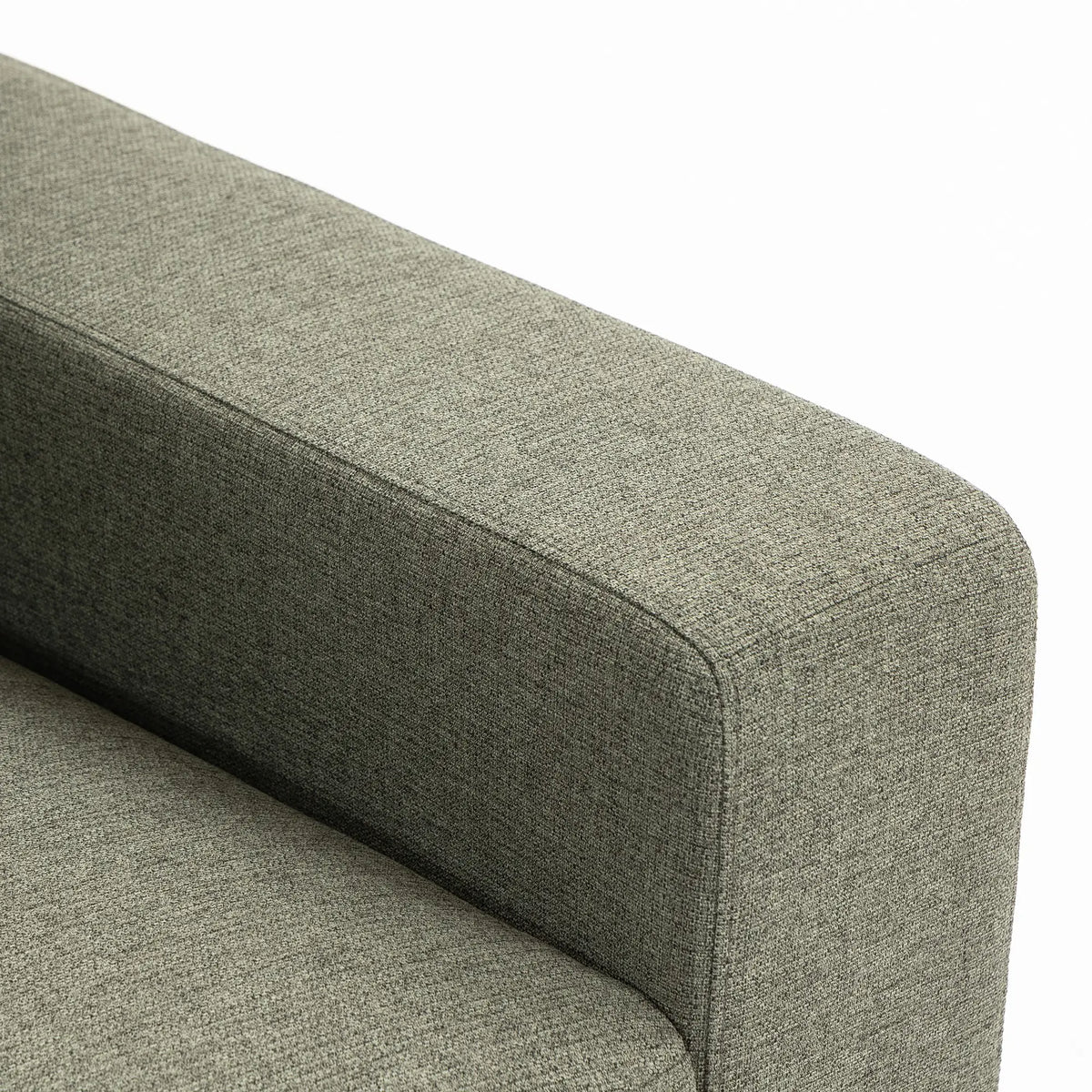 3 Seater Sofa With Storage Pockets, Modern Upholstered Couch, Green