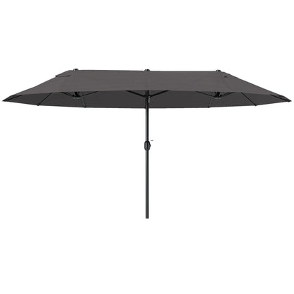 Double-Sided Patio Umbrella Sun Shade, Grey Sun Umbrellas at Gallery Canada