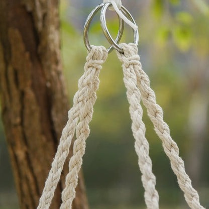 Patio Hanging Rope Hammock Swing Chair With Backrest, Cream White Hammock Swings at Gallery Canada