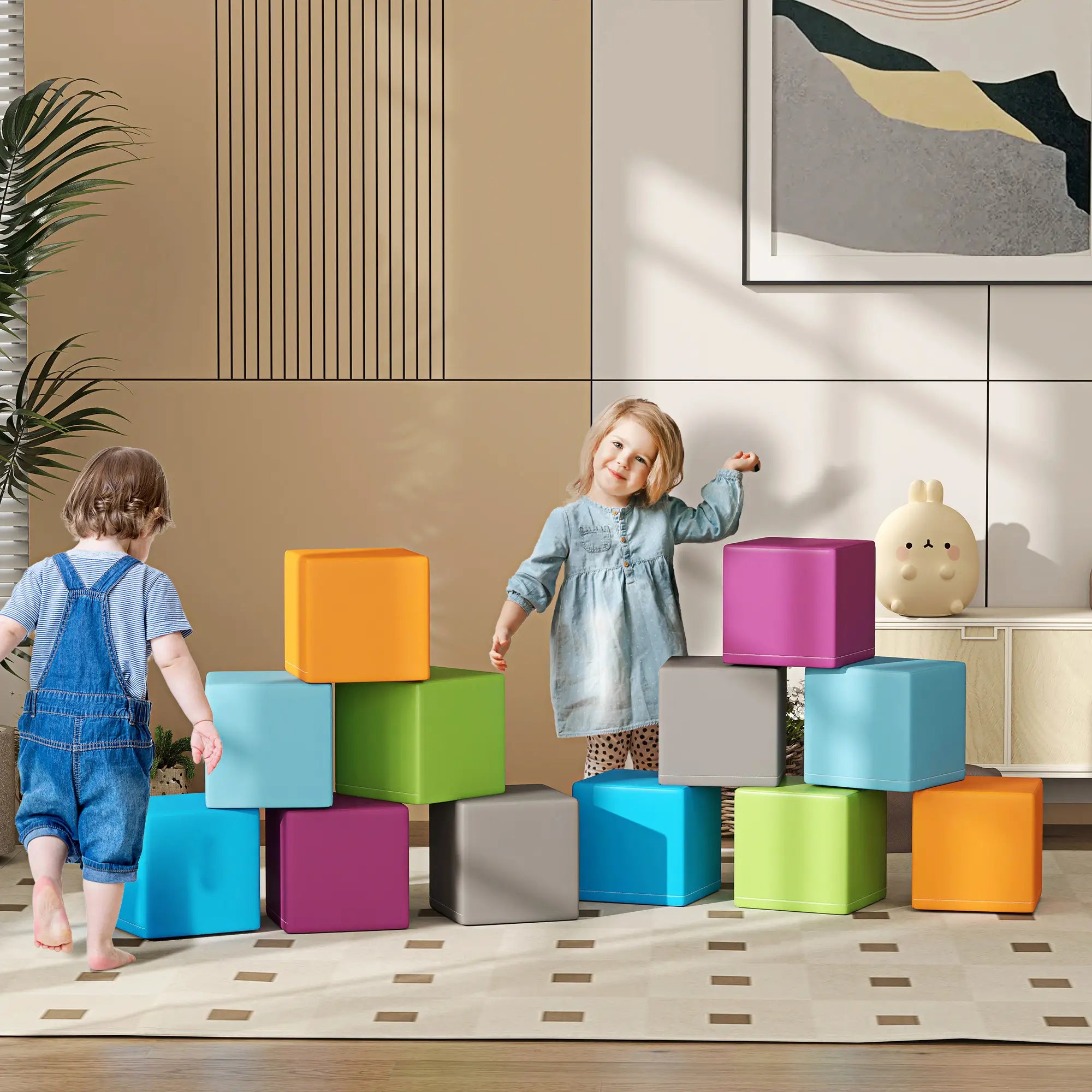 12 Piece Soft Play Blocks, Soft Foam Toy, Multicolours Baby Gym & Playmats at Gallery Canada