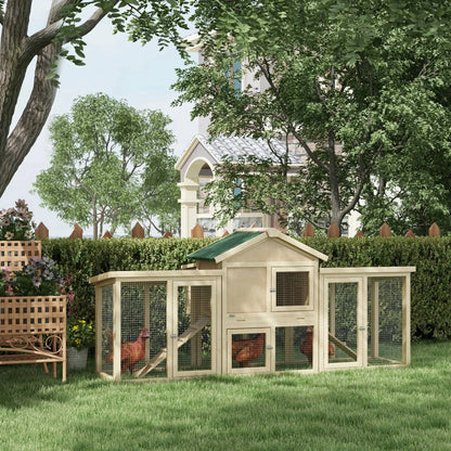 Wooden Chicken Coop, Large Rabbit Hutch with Nesting Box, Run, Ramp Chicken Coops at Gallery Canada