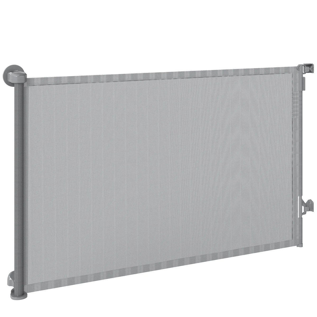 Retractable Dog Gate, 36.6" Tall, 55" Wide, Mesh Pet Gate for Stairs Pet Gates Grey at Gallery Canada