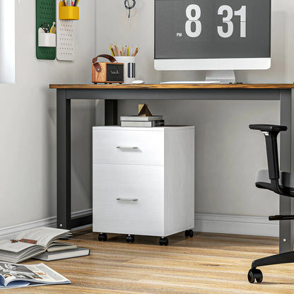 Mobile Vertical File Cabinet, 2 Drawers with Wheels, Letter or A4 Size, White Office Cabinets & Cupboards at Gallery Canada