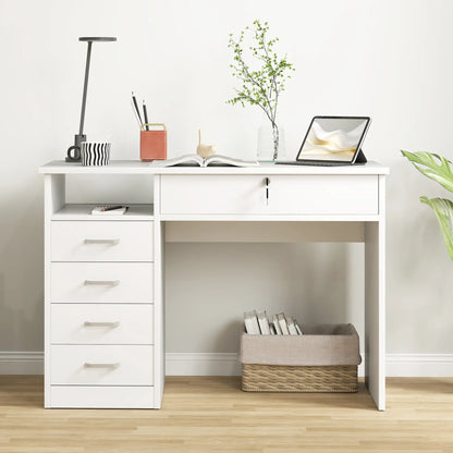 Home Office Desk with Storage, Lockable Drawer, White Computer Desks at Gallery Canada