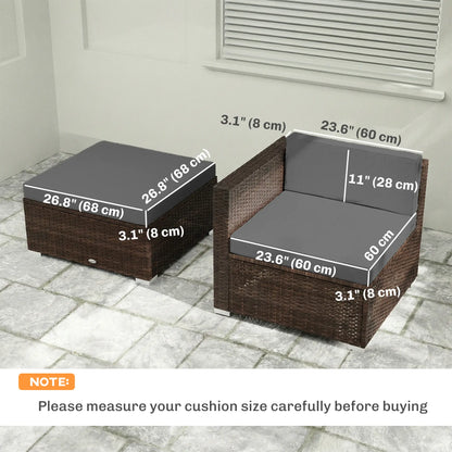 Water-Repellent Outdoor Loveseat Cushion, 23.6" x23.6", Removable Covers, Grey Patio Chair Cushions at Gallery Canada