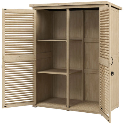 Wooden Garden Shed, 50" x 26" x 66", Waterproof Asphalt Roof, Shelves, Natural Sheds Natural at Gallery Canada