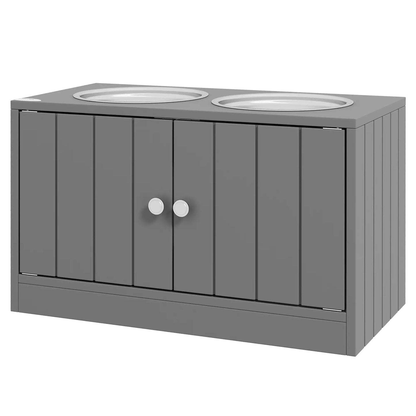 Elevated Dog Bowls for Large Dogs, 2 Stainless Steel Bowls, Grey Dog Bowls Grey at Gallery Canada