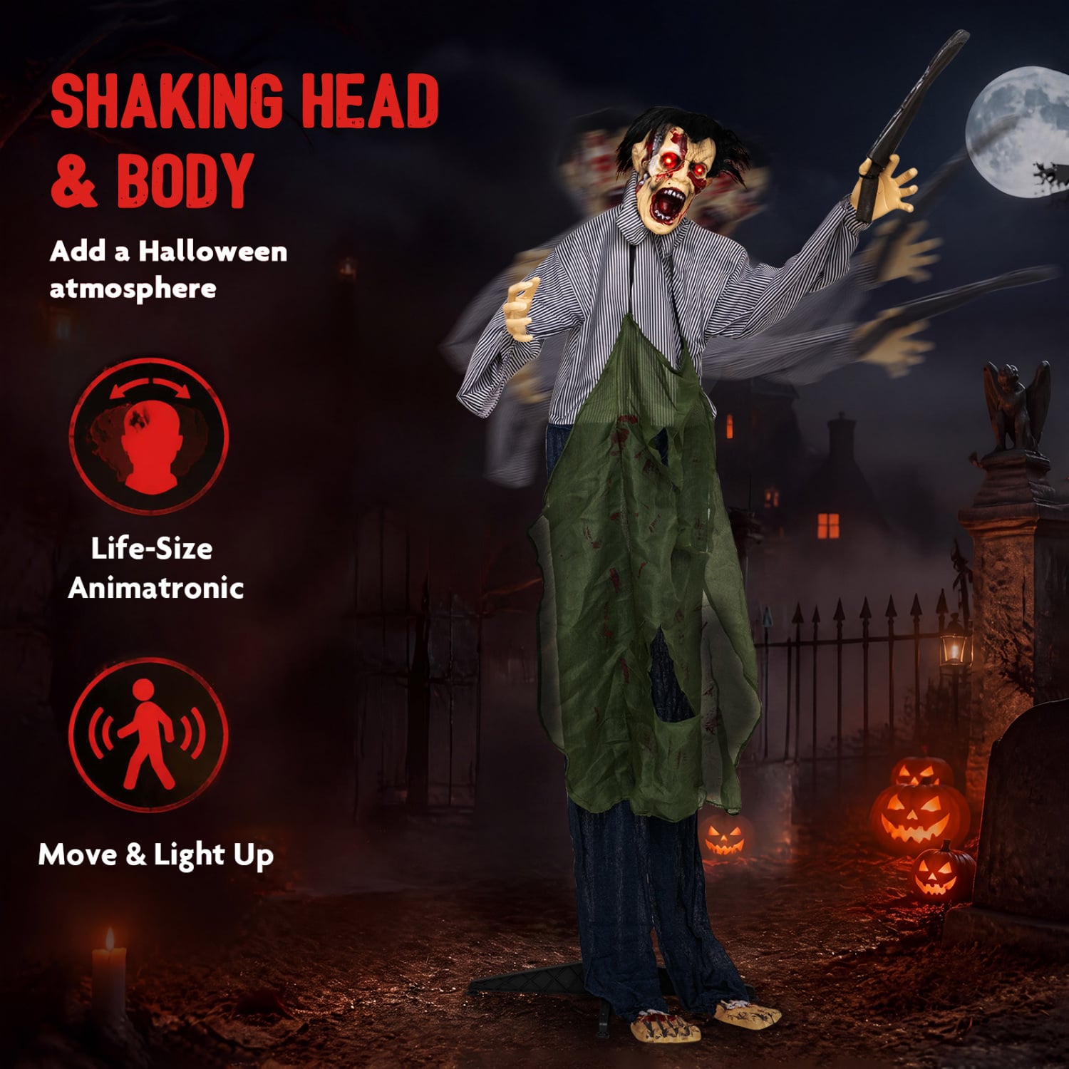 Zombie Halloween Outdoor Decoration, Glowing Eyes Halloween at Gallery Canada