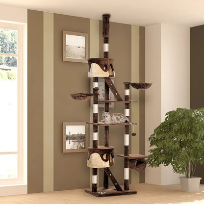 94"-102" Cat Tree, Ceiling High Condo, Scratching Post, Multi-Level Play House Floor to Ceiling Cat Trees at Gallery Canada