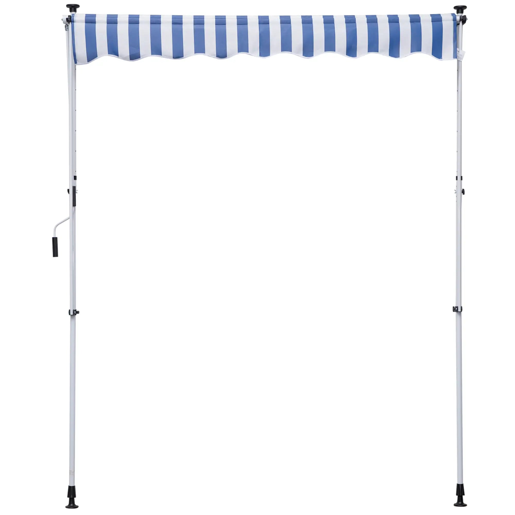 6.6'x5' Manual Retractable Patio Awning, Sun Shade, Water Resistant, Blue Door Awnings at Gallery Canada