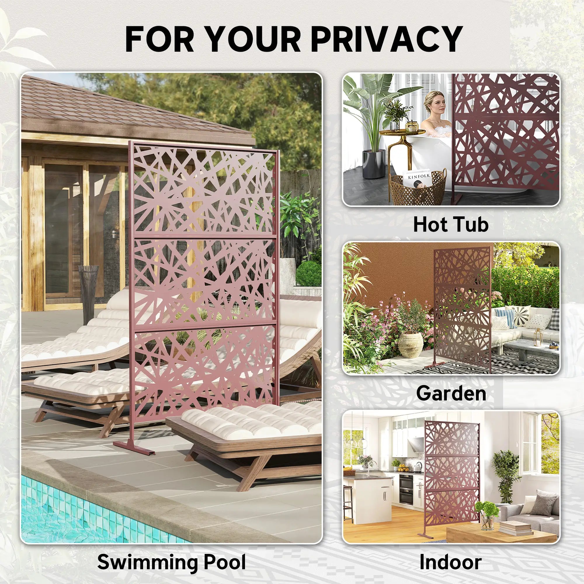 Metal Outdoor Privacy Screen, 78