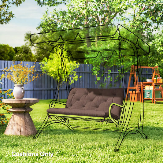 Garden Bench Cushion With Backrest, Non-Slip 2 Seater, Coffee Patio Chair Cushions Coffee at Gallery Canada
