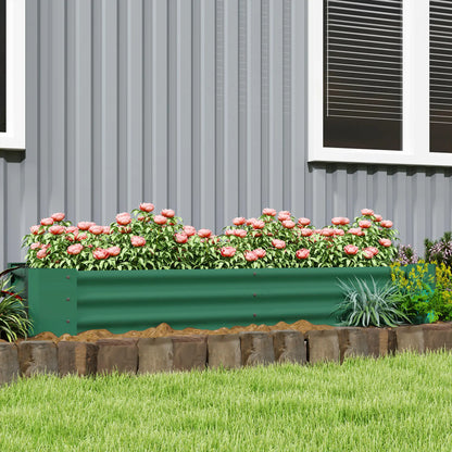6 x 3 x 1ft Galvanized Raised Garden Bed, Reinforced Outdoor Planter Box, Green Galvanized Planter Boxes at Gallery Canada