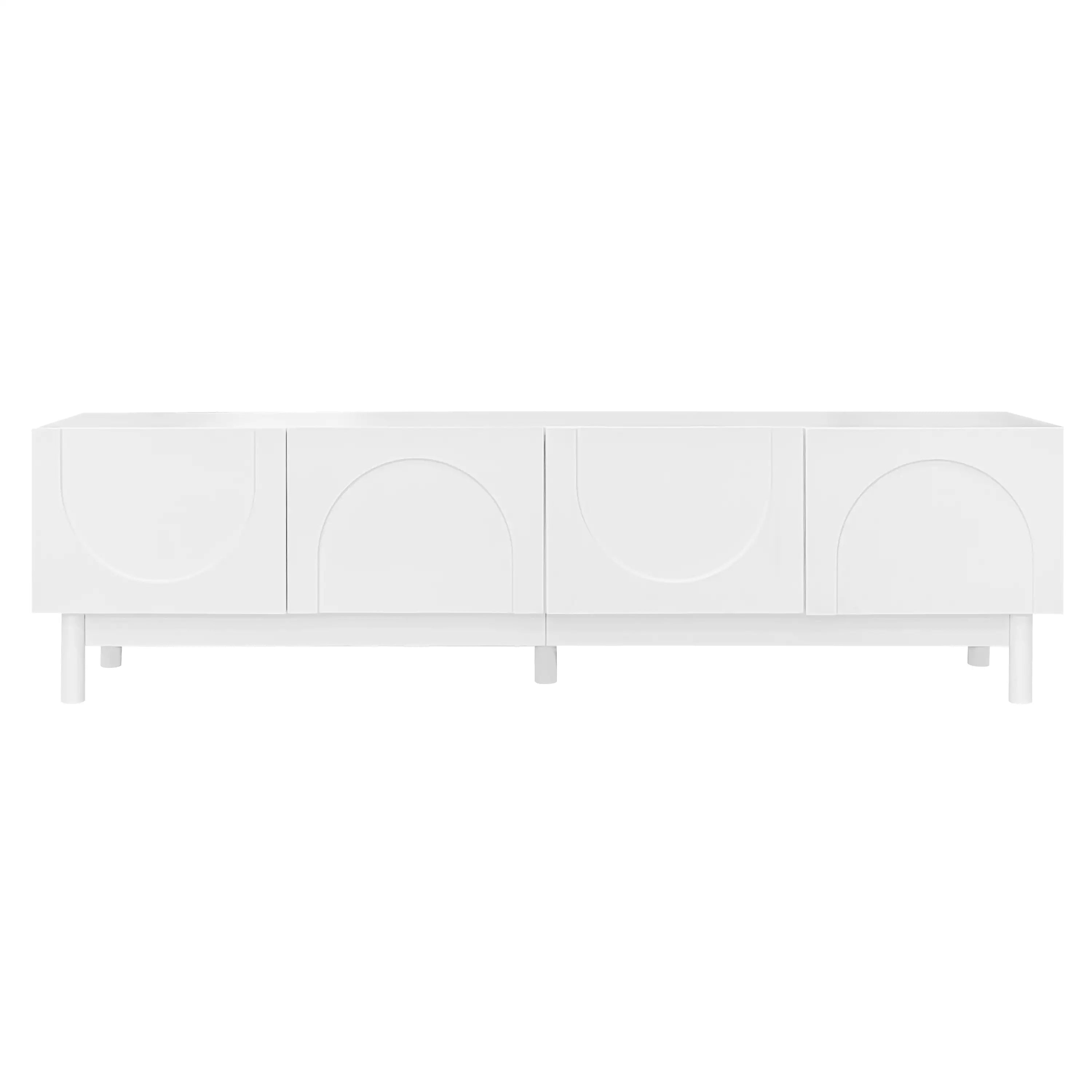 TV Stand, Wave Shaped Doors, Sturdy Legs, 66.5