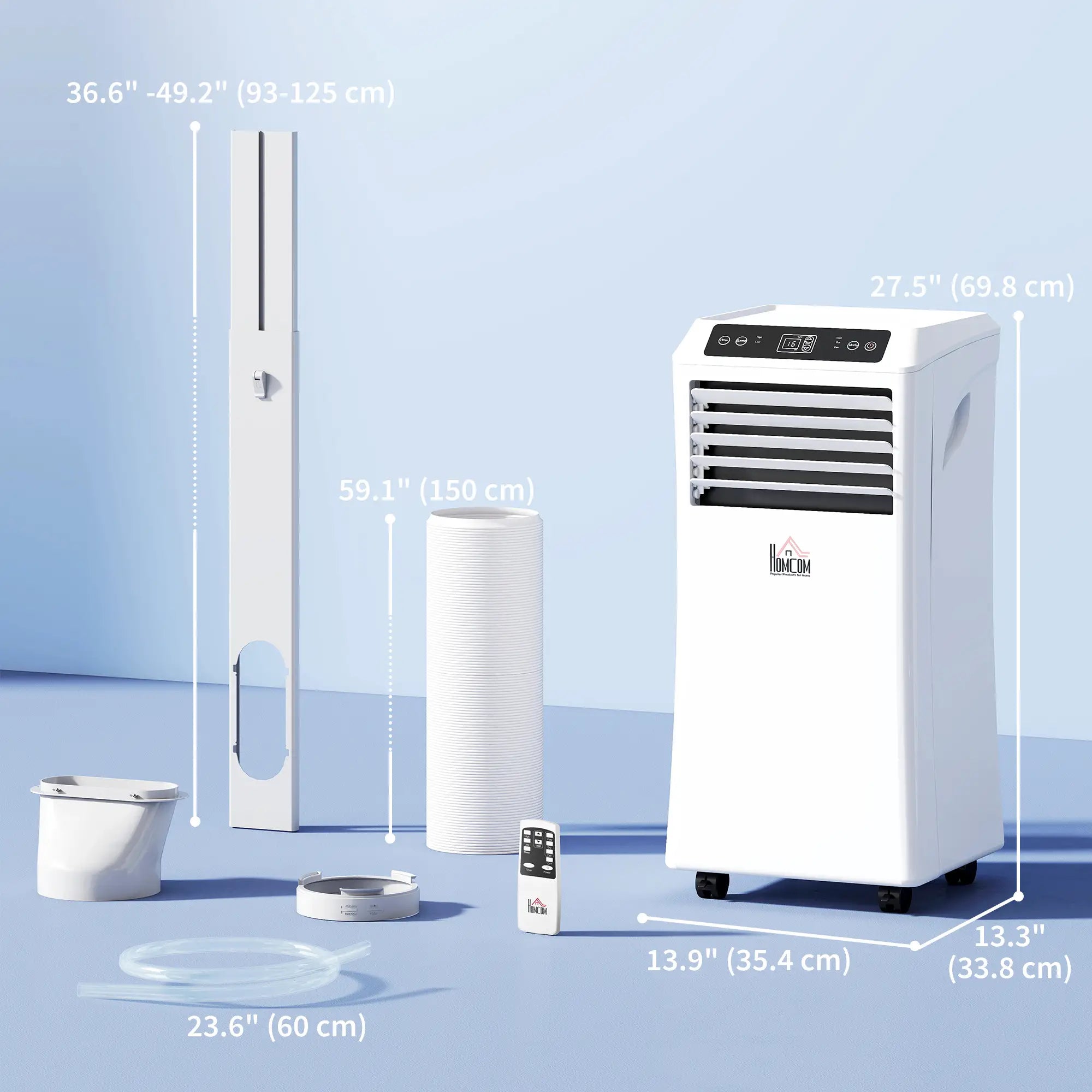 8000BTU Portable Air Conditioner, Cooling Dehumidifier, 2 Speed Fans, 24H Timer, White Air Conditioner at Gallery Canada