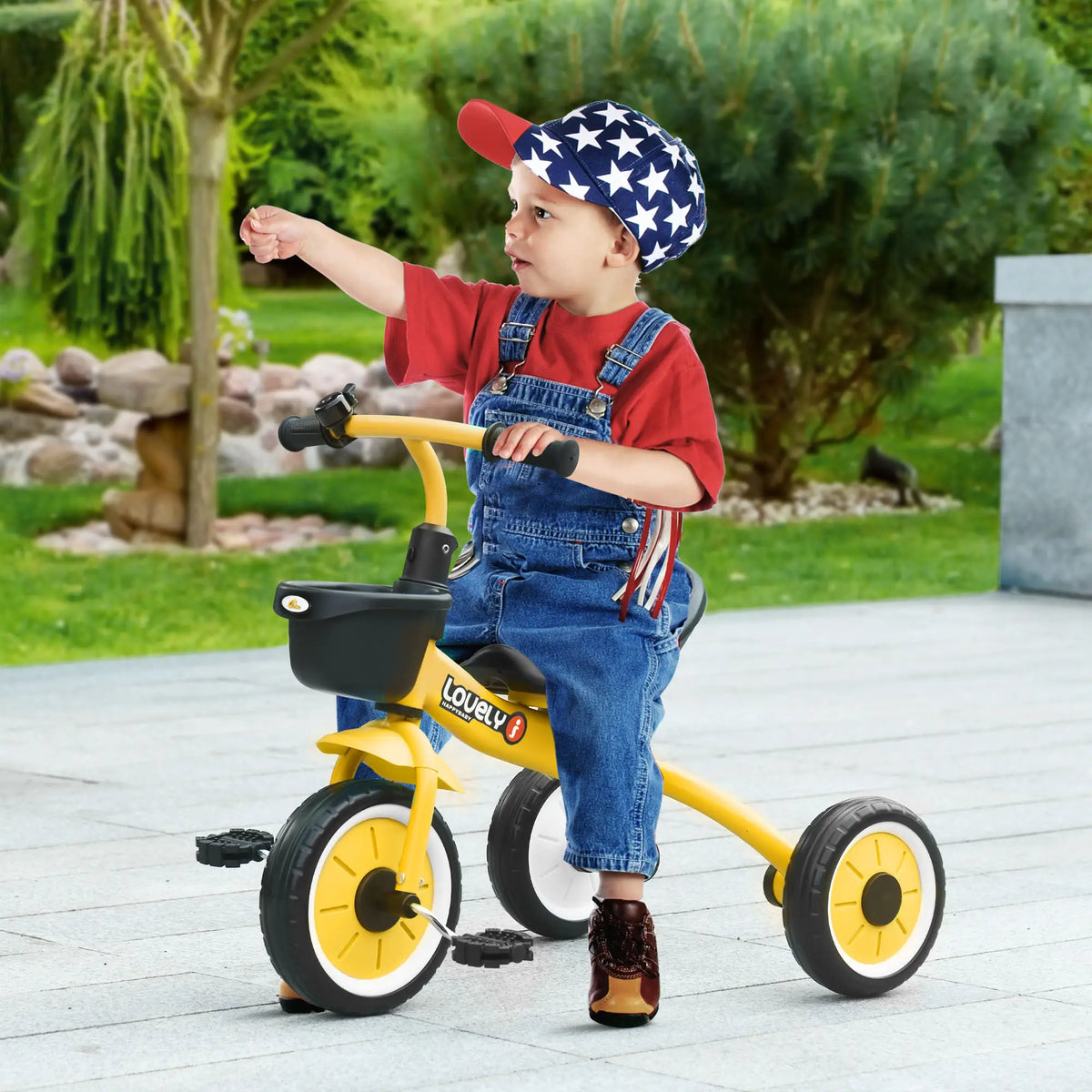 Toddler Tricycle for 2-5 Year Olds, Adjustable Seat, Basket, Bell, Yellow Tricycles for Kids at Gallery Canada