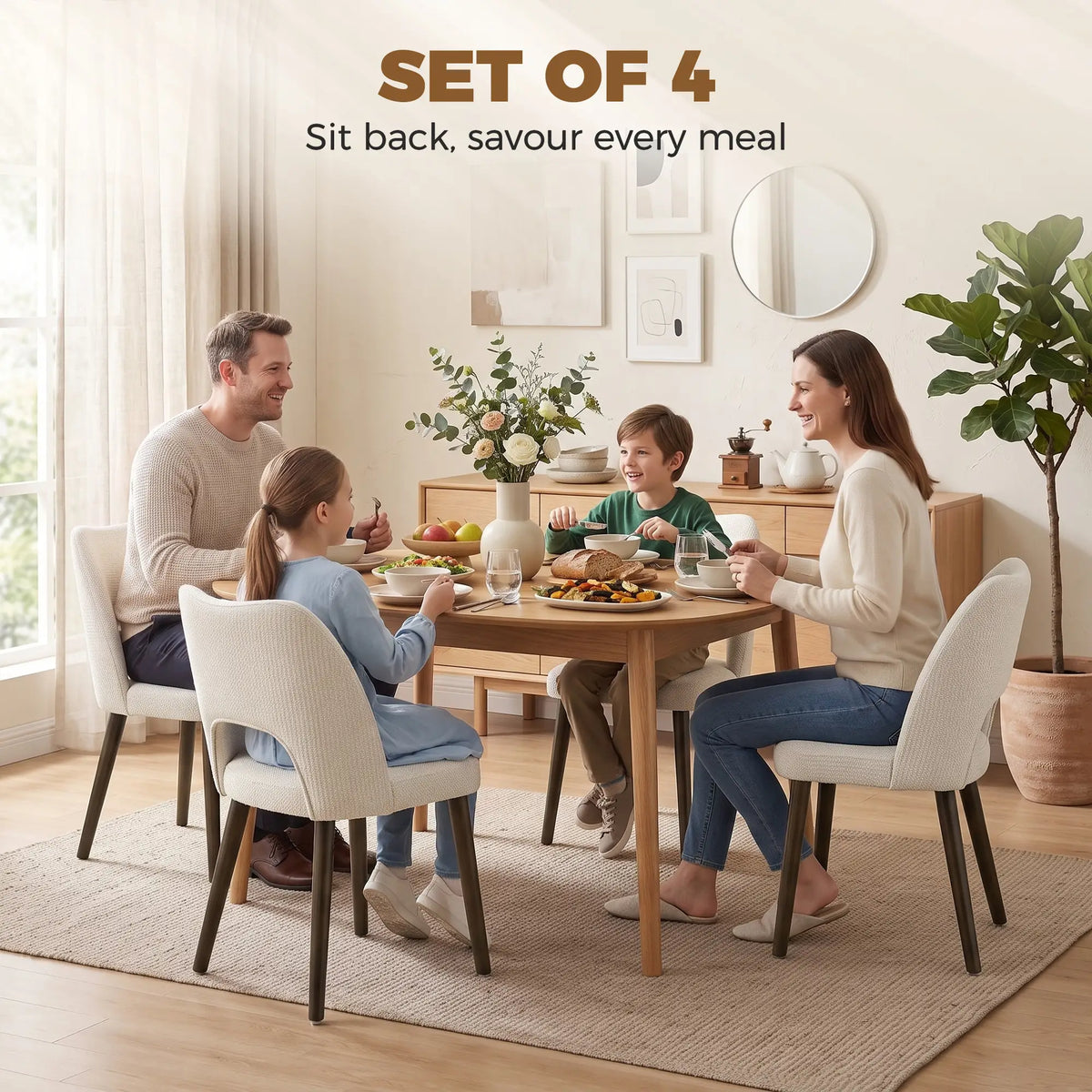 Upholstered Dining Chairs Set, Cream White Dining Chairs at Gallery Canada