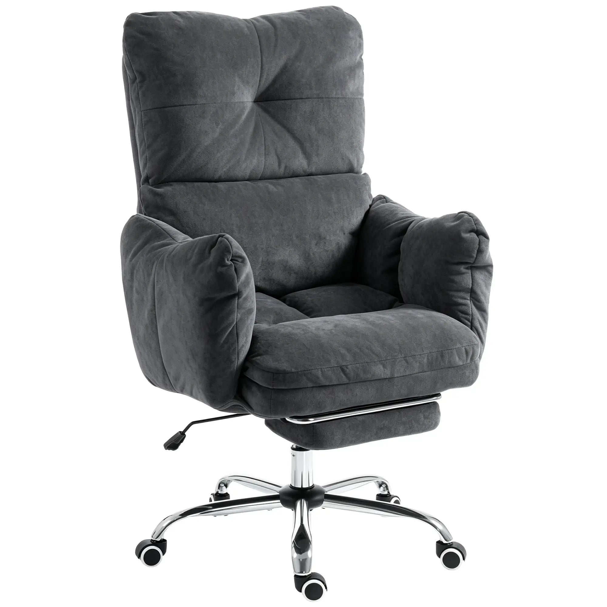 Ergonomic Reclining Office Chair W/ Foot Rest, Dark Grey Task Chairs at Gallery Canada