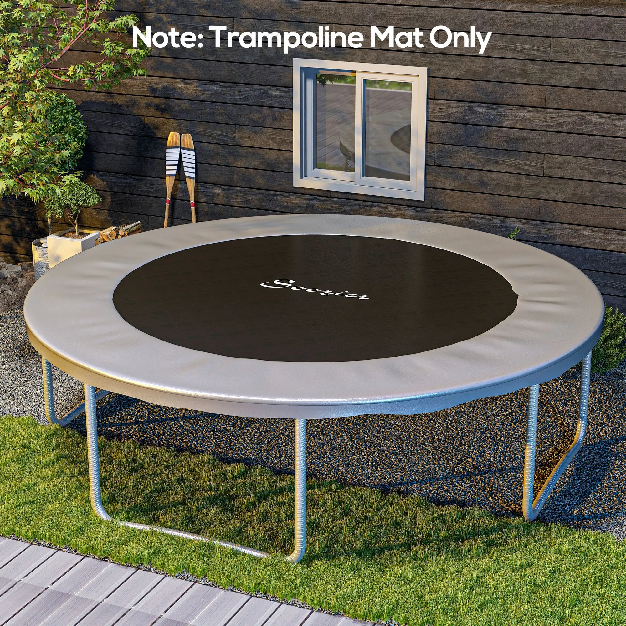 Trampoline Mat Replacement, 12ft, with Spring Pull Tool, 72 V-Hooks, Green Trampolines at Gallery Canada