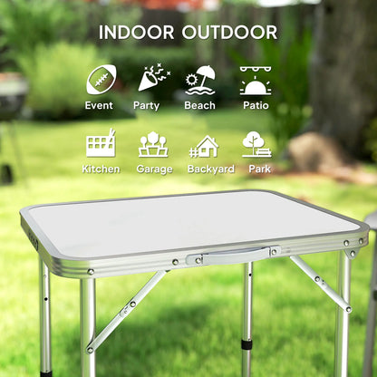 Folding Picnic Table, Aluminum Frame, Camping Dining Table, Silver Picnic Tables & Camping Chairs at Gallery Canada