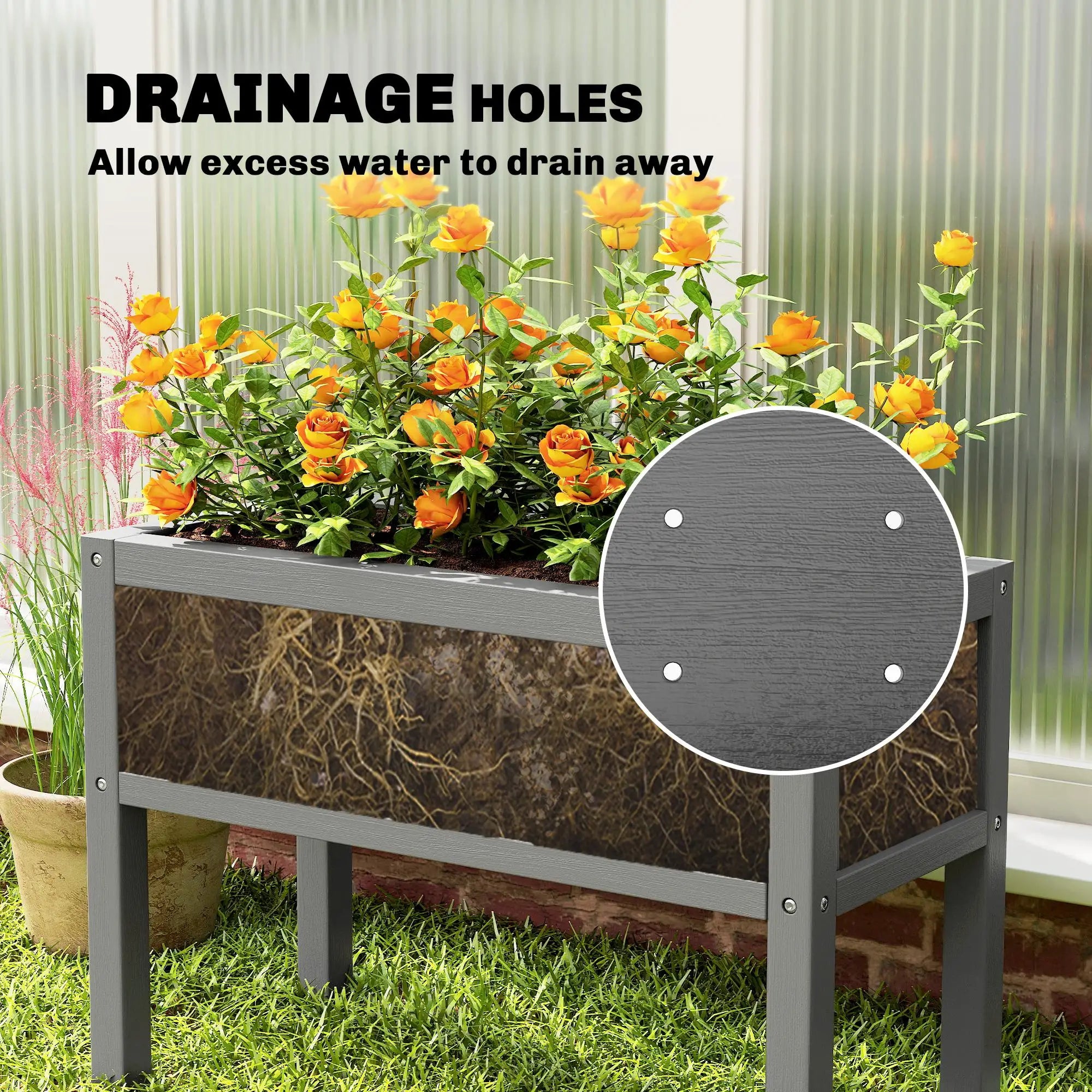 Raised Garden Bed With Legs, HDPE Planter With Drainage Holes Elevated Garden Beds at Gallery Canada
