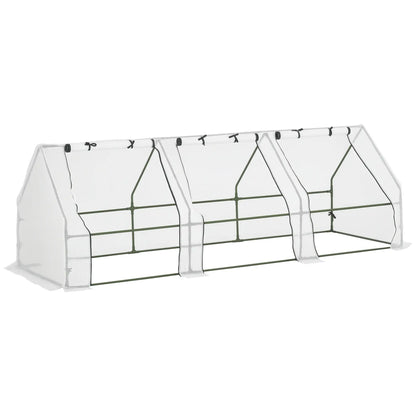 9' x 3' x 3' Mini Greenhouse, Portable with PE Cover, White Mini Greenhouses Translucent White at Gallery Canada