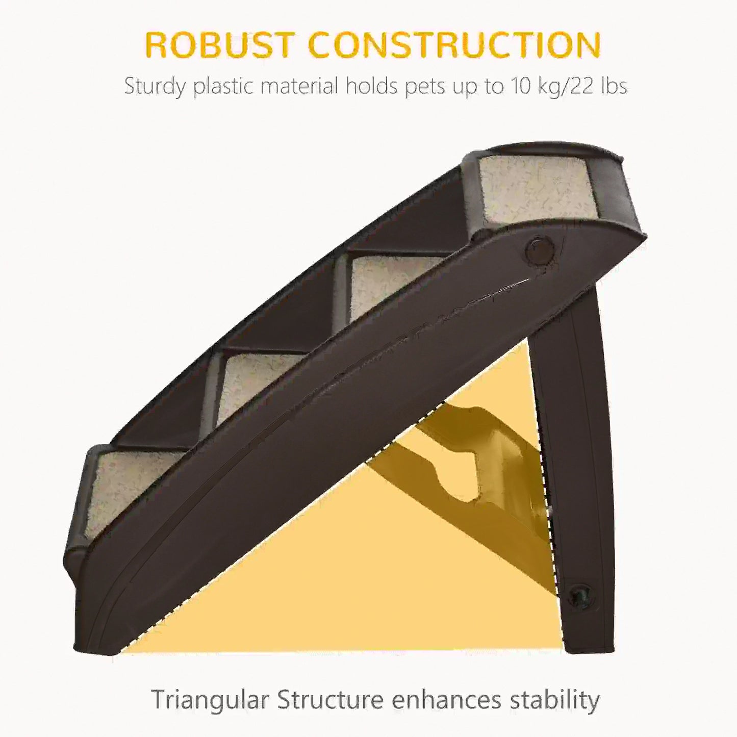 4-Level Portable Pet Stairs, Foldable Dog Ramp, Lightweight Cat Steps, Nonslip Mats, Dark Brown Dog Stairs at Gallery Canada