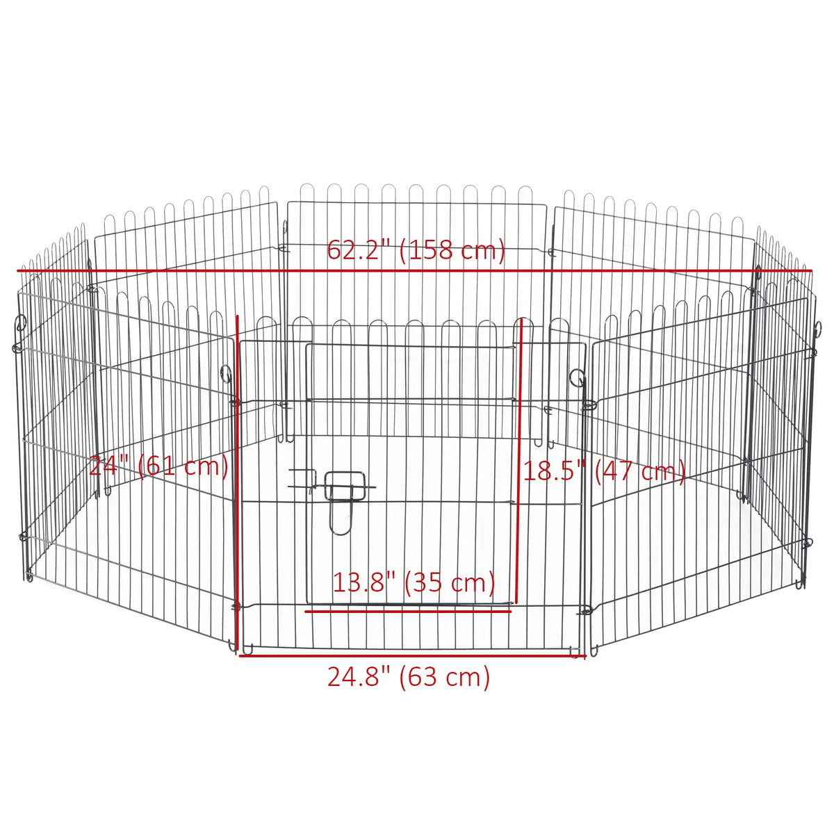 24inch 8-Panel Foldable Dog Playpen, Black Houses, Kennels & Pens at Gallery Canada