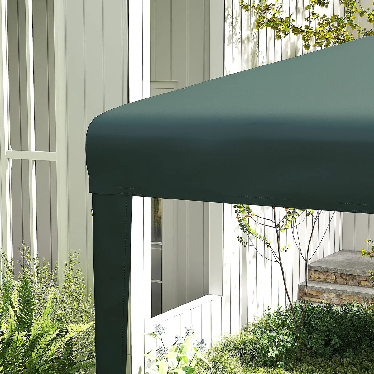 9' x 9' Portable Canopy Tent, Outdoor Sunshade for Weddings, Dark Green Canopy Tents at Gallery Canada