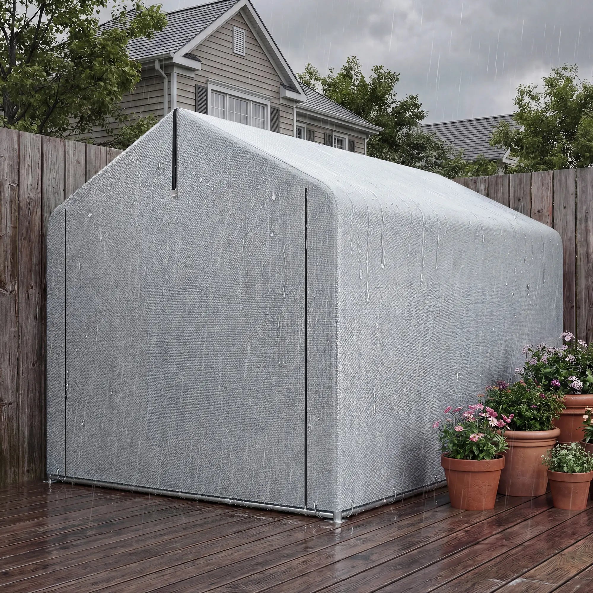 7' x 5' Portable Bike Shed, Waterproof Tent with Zipper Door Portable Shed at Gallery Canada