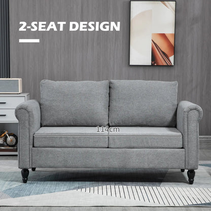 Vintage Loveseat, Chenille Fabric 2 Seater Sofa, Light Grey 2-Seater Sofas at Gallery Canada