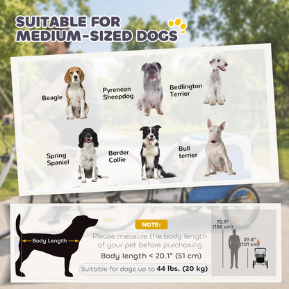 2 In 1 Dog Bike Trailer, Foldable Pet Stroller, Light Grey Dog Bike Trailers & Strollers at Gallery Canada
