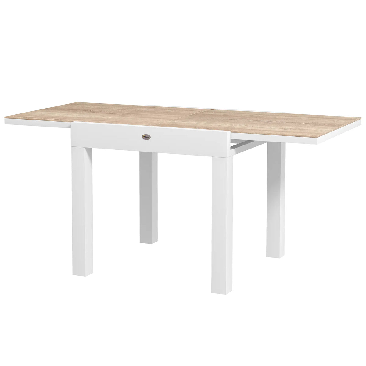 Extendable Patio Dining Table, Aluminum Frame, Faux Wood Top, Natural Wood Patio Dining Tables Light Grey, Natural Wood at Gallery Canada