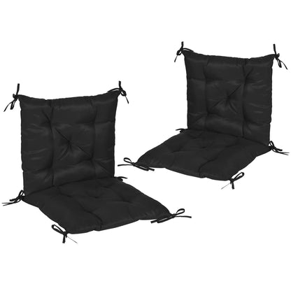 Patio Chair Cushions Set of 2, 39"x20"x3", Tufted, Black Patio Chair Cushions at Gallery Canada