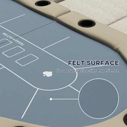 Foldable Poker Table, 70" Oval, With Cup Holders, Blue Game Tables at Gallery Canada