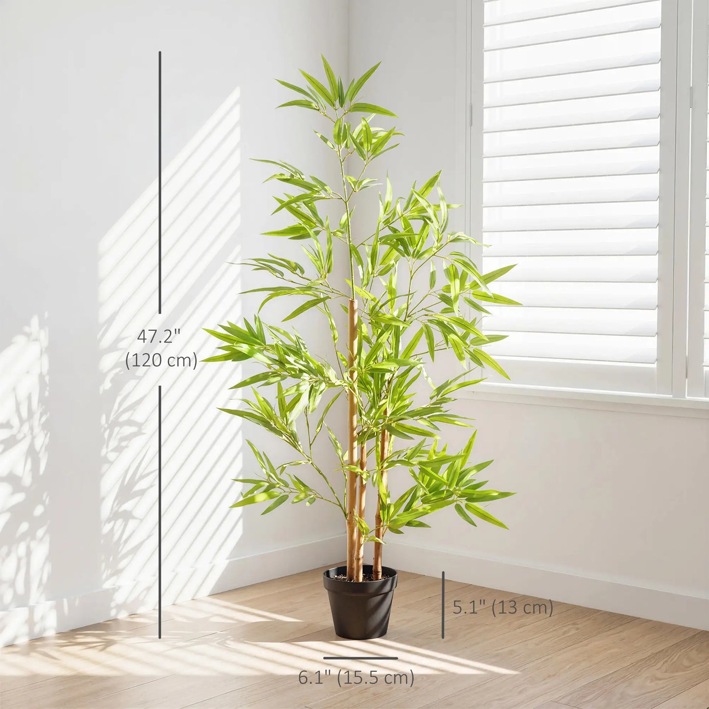 Artificial Bamboo Tree, 4ft, Realistic Leaf, Natural Trunk, Decorative Plant Artificial Trees at Gallery Canada